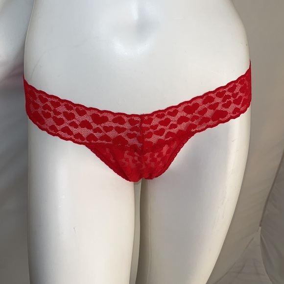 Victoria’s Secret red heart mesh nylon panty O/S - Picture 1 of 9
